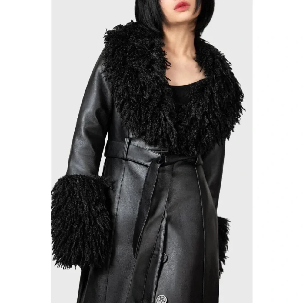 Killstar Midnight Sun Pennylane Style Black Coat Size Small Goth Whimsigoth Y2k - Picture 2 of 8